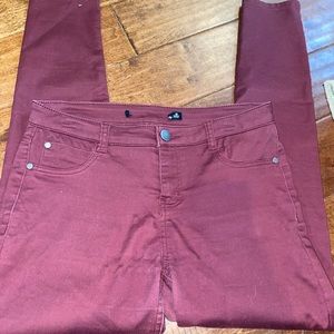 Maroon high waisted skinny jeans